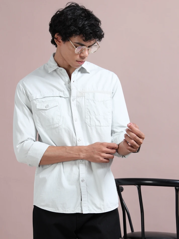 Upper Luxe Mens Spread Collar Pure Cotton Casual Shirt