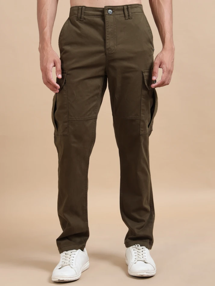 Lower Edits Mens Mid Rise Luxe Pure Cotton Cargo