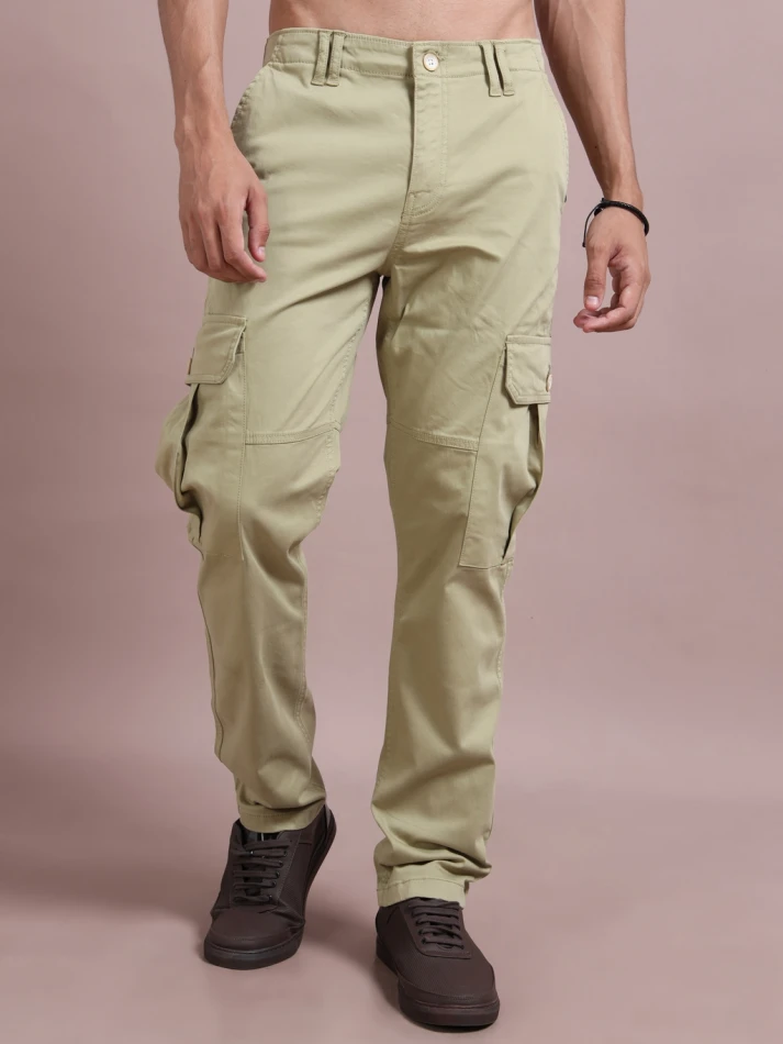 Lower Edits Mens Mid Rise Luxe Pure Cotton Cargo